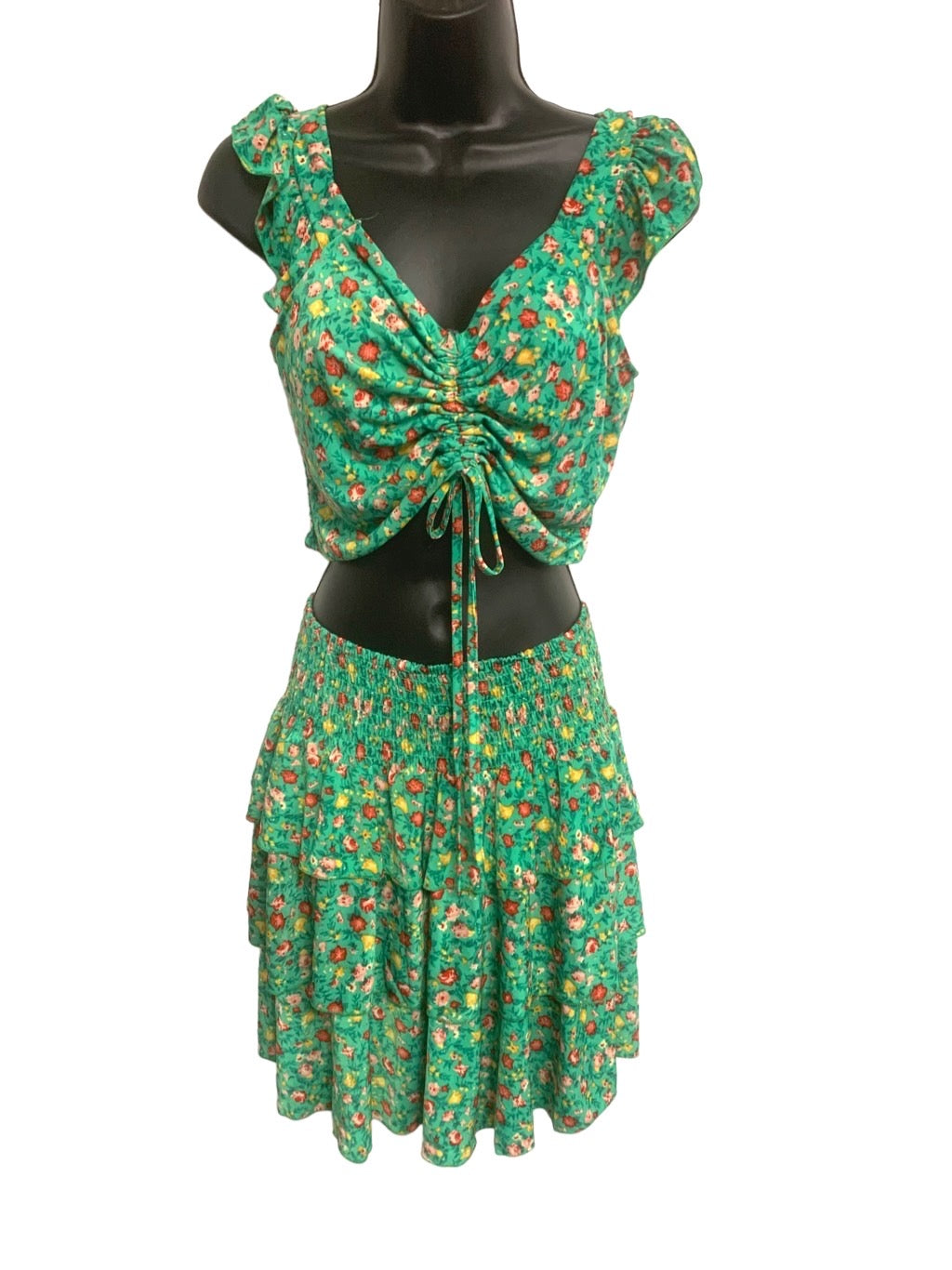 2 Piece Floral Patterned Skort Set