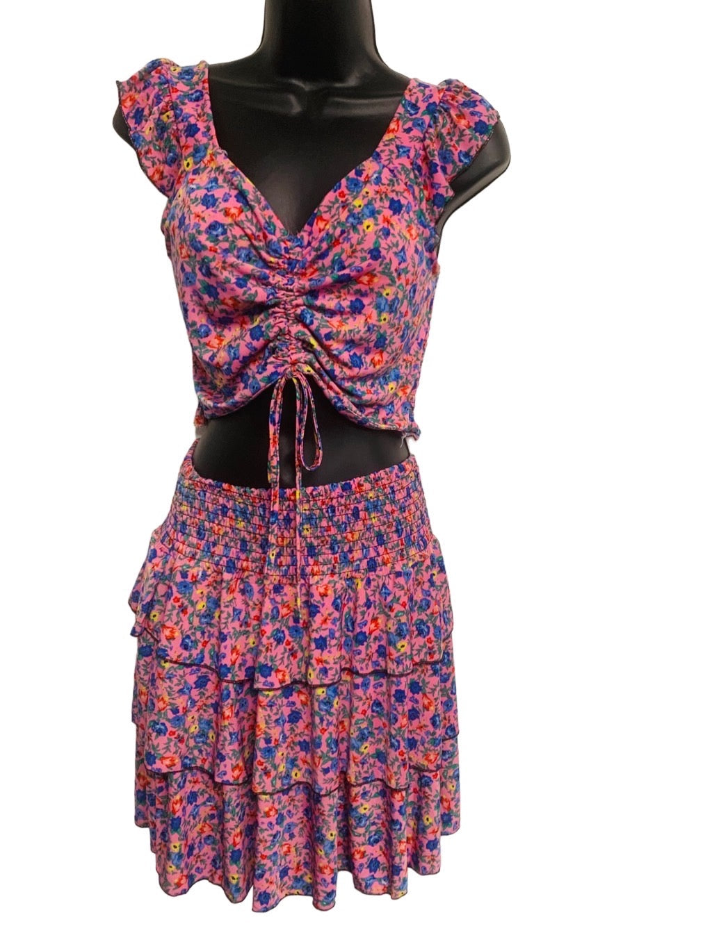 2 Piece Floral Patterned Skort Set