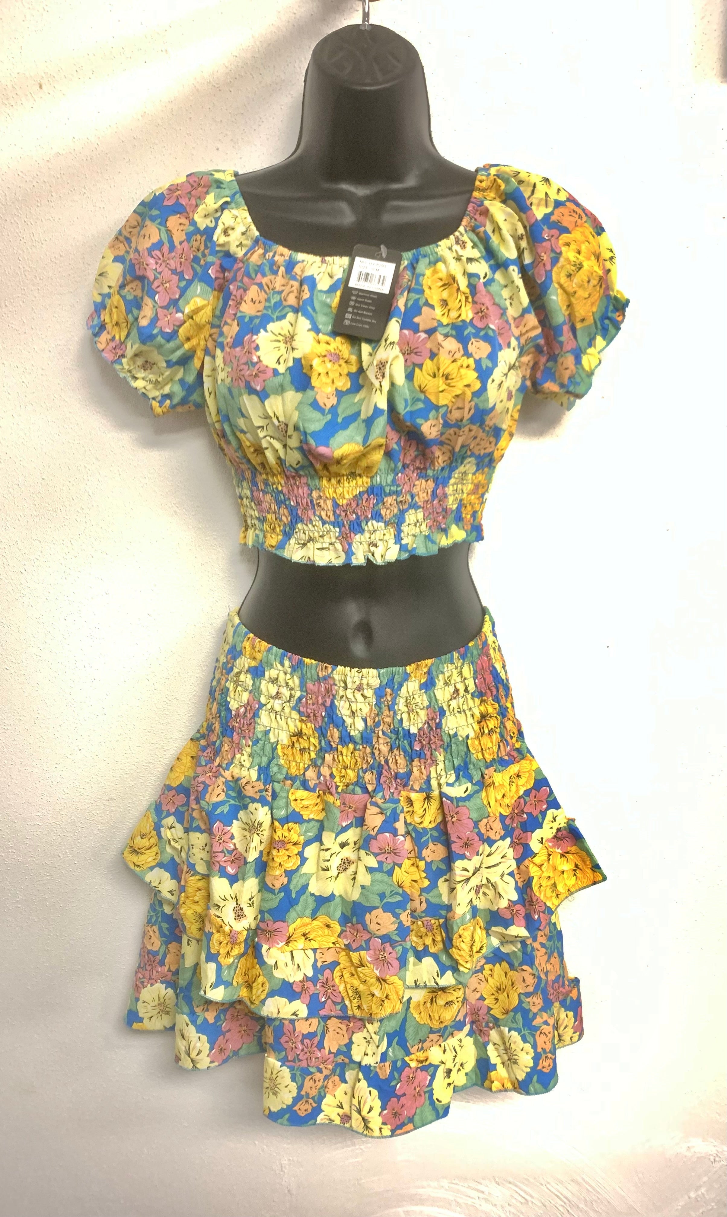 2 Piece Floral Patterned Skort Set