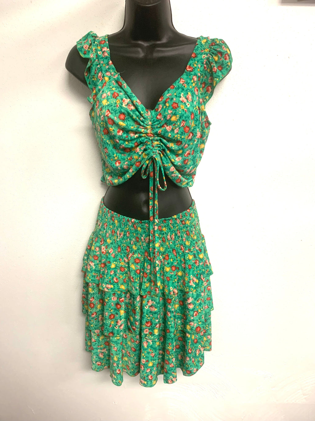 2 Piece Floral Patterned Skort Set