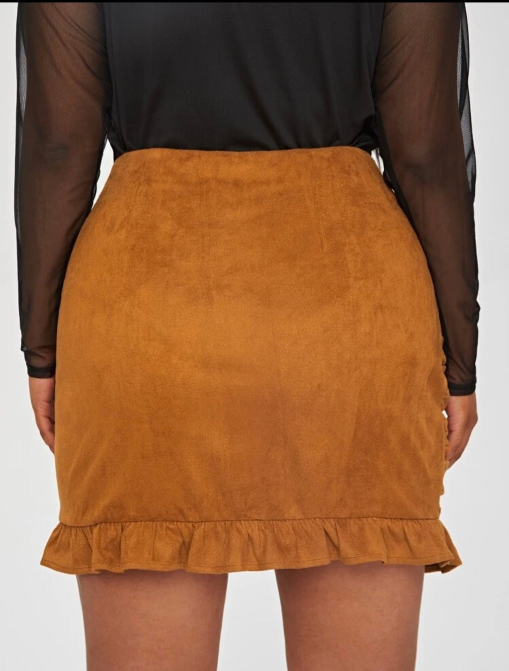 Microsuede Vegan Leather Skirt
