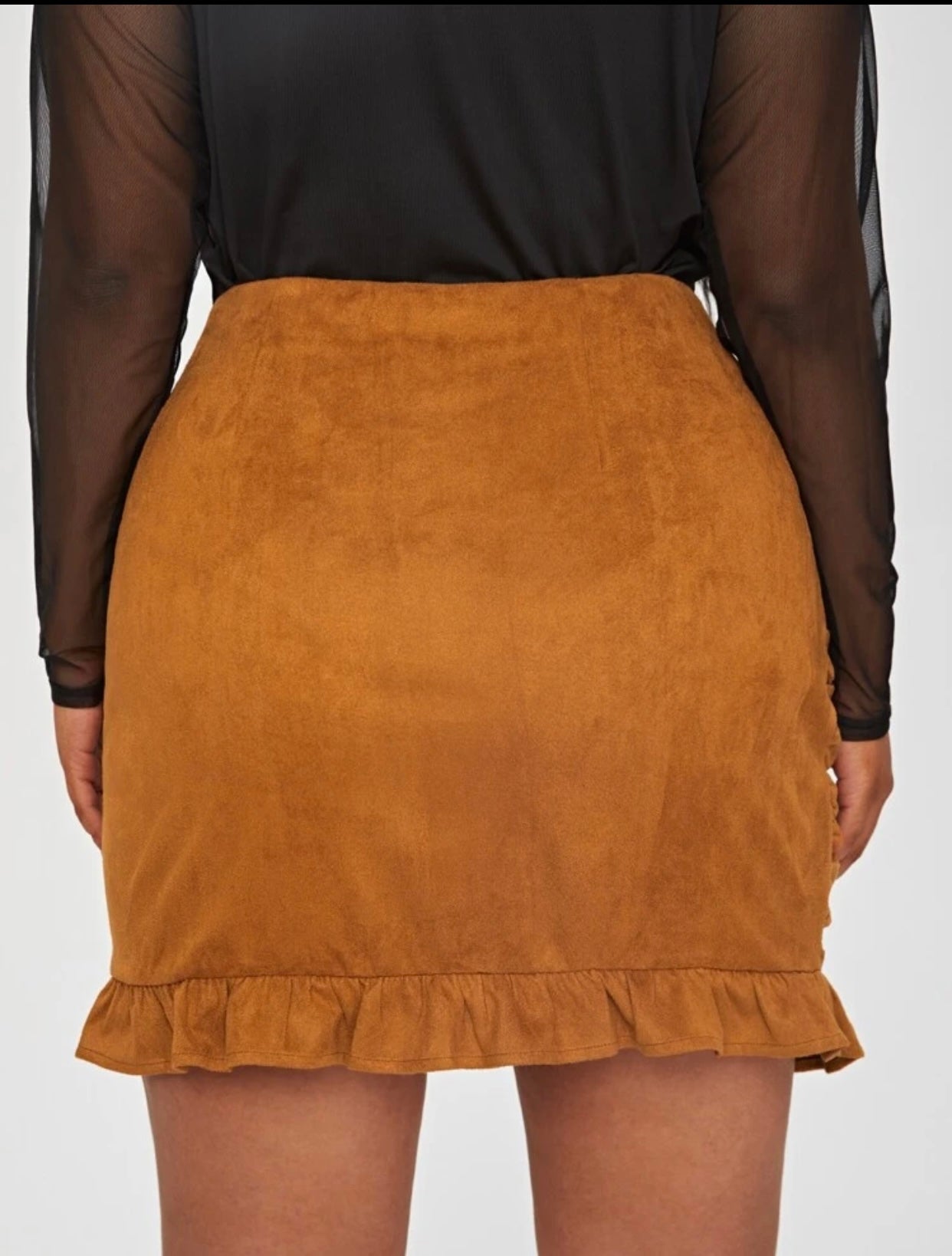 Microsuede Vegan Leather Skirt